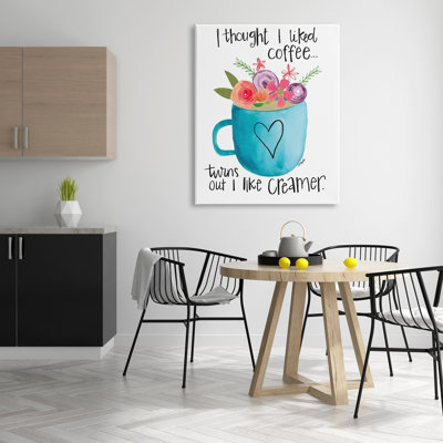 Ae-891 " Thought I Liked Coffee Phrase Kitchen Creamer Joke "