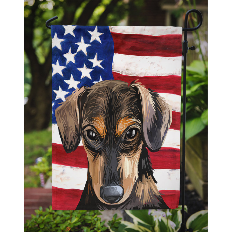 Polyester à 2 côtés 15 x 11 po drapeau de jardin, Chien courant serbe