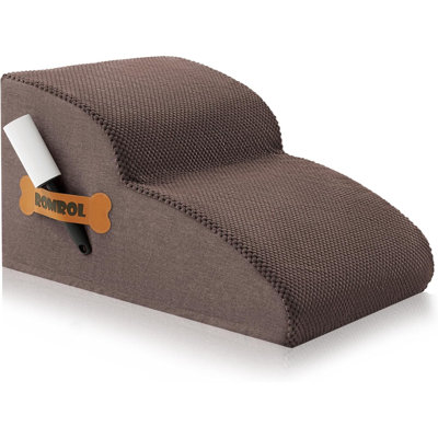Rampe d'escalier pour chien à haute densité en mousse pour lits, marches pour animaux avec housse en tissu imperméable et antidérapante durable, escalier pour chien adapté aux petits chiens et chats ou aux joints d'animaux, 2 niveaux