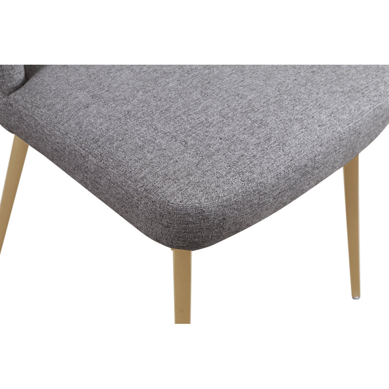 Eleanor Wingback Side Chair, Grey Linen Textured Fabric