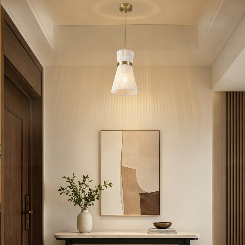 Luminaire suspendu en sablier 1 lumière, Brushed Gold