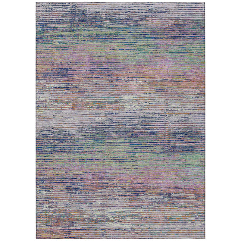 Tapis lavable intérieur / extérieur rose Mirae - LOOMlan, 5' x 7'6"