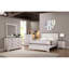 Commode de chambre contemporaine, quatre tiroirs, gris beige + commode à finition blanche pour chambre à coucher, plateau gris et finition blanche, rustique