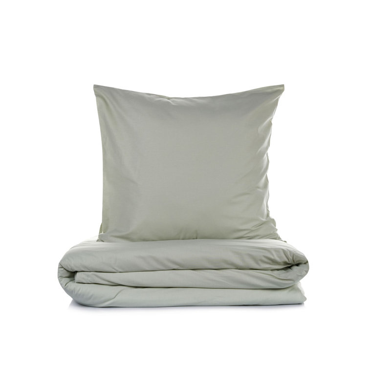 Premium Quilt Cover Set, Sage Color, 94.5 x 86.6 inches | 100% Cotton Ranforce, 145 Thread Count | 2 Envelope Pillowcases (23.6 x 23.6 inches) | Reactive Printing, Machine Washable, Elegant & Soft Design