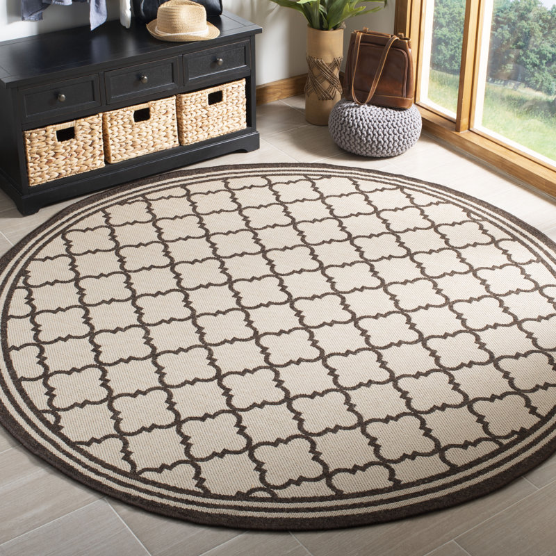 Tapis géométrique haute performance Ferrill 100, Rond 6 pi 7 po