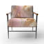 Chaise d'appoint rembourrée à motif géométrique Exquise Wave Harmony liquide or rose bleu II-986103572