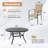 7-Piece Outdoor Patio Dining Set, 53.2" Round Dining Table With Adjustable Umbrella Hole And 6 Stackable PVC-coated polyester Chairs-11286778