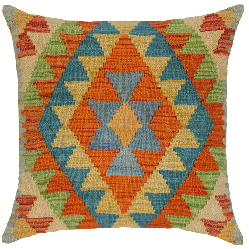 Hand-Woven Square Wool Pillow Cover & Insert
