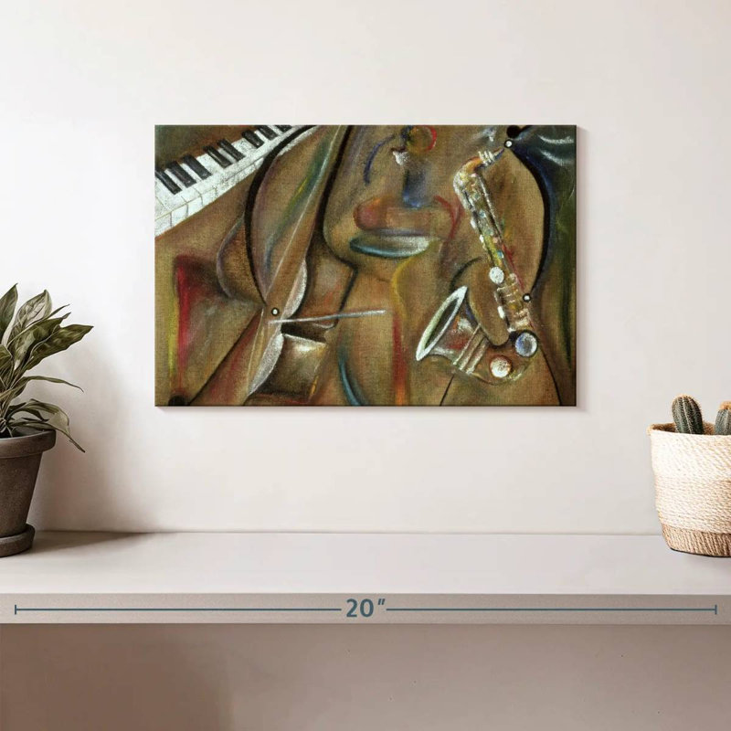Abarca Burlap Sax, 8" H x 12" W