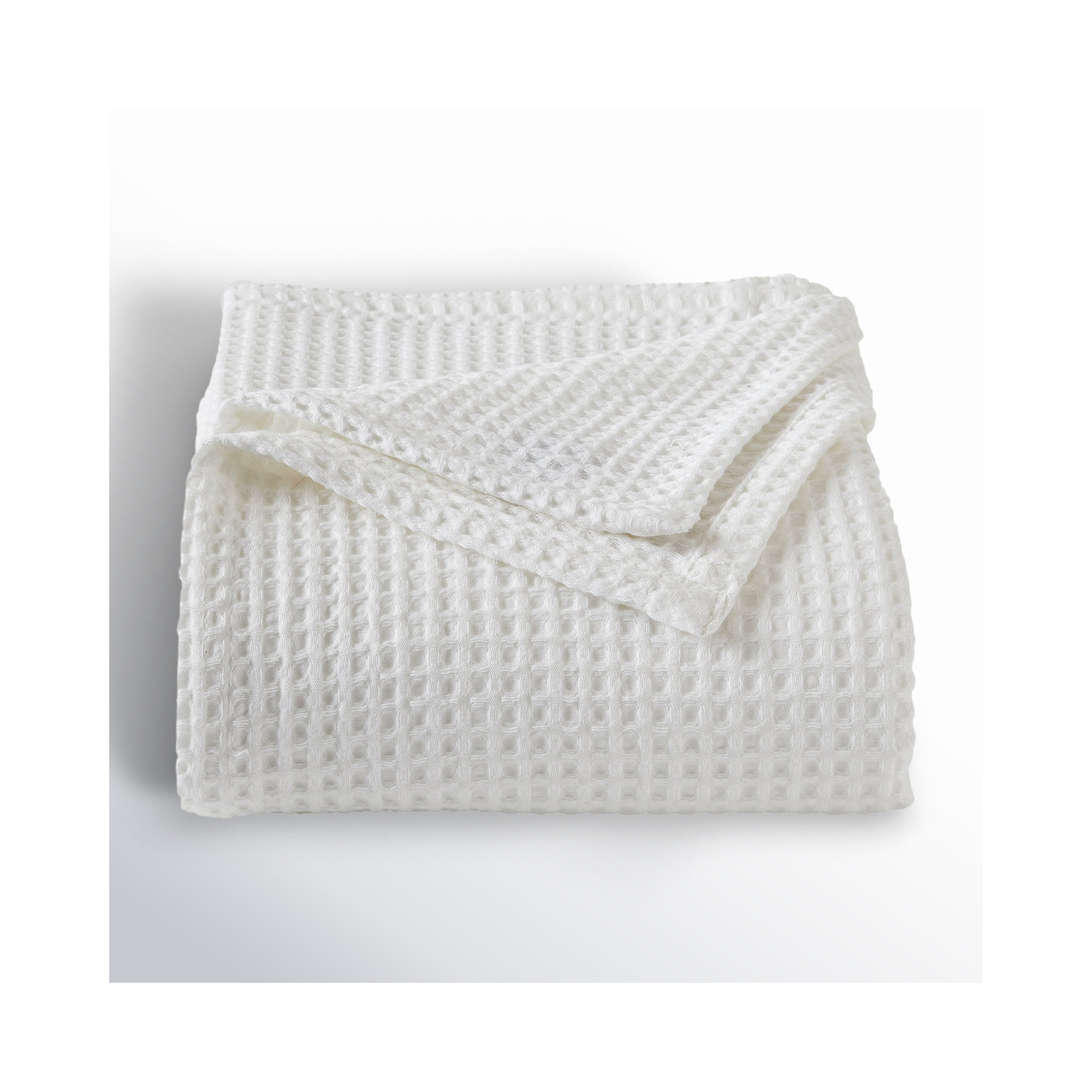 Vila Cotton Waffle Throw Blanket, White, Queen