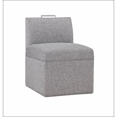 Grey Fabric Armless Chair