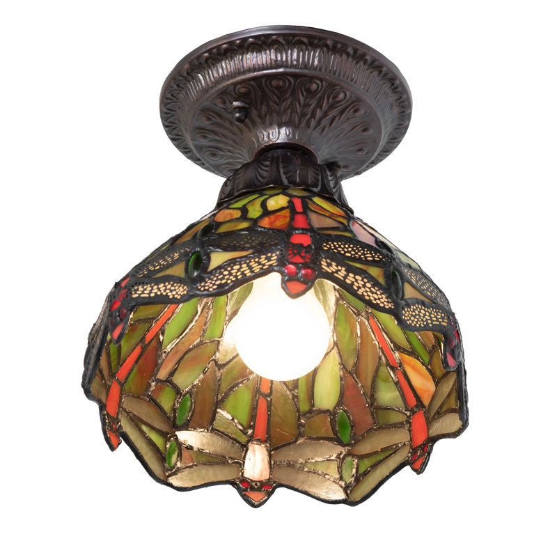 Plafonnier encastré 7 po Tiffany, Vert / rouge / orange / bleu