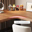 Noyer clair + bureau en bois massif en forme de L noir + fer-590908031-590908026