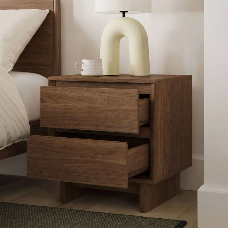 19.7'' W Particle Board / Chipboard Nightstand, Walnut