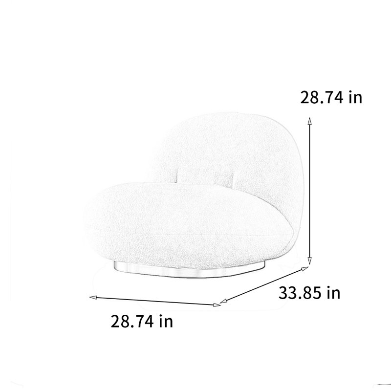 360° rotating high-end chair, White