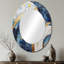 Or, construction de royaumes bleus III - miroir mural décoratif formes abstraites, grand miroir bleu, impression d'art en métal-121602630-121602634