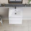 Meuble-lavabo flottant 24 po pour salle de bain, moderne. Lavabo en résine blanc brillant. Tiroirs à fermeture en douceur. Organisateur de salle de bain. Installation facile. Lavabo en bois dans la salle de bain. Rangement. Dessus.