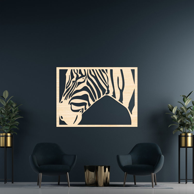Décoration murale rectangulaire cheval - Bouleau baltique naturel (26,44 po x 32 po), H 26,4 po x l 32 po x P 0,25 po