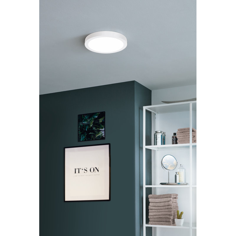 Aftonshire Flush Mount, White, 2.8cm H x 28.5cm W x 28.5cm D