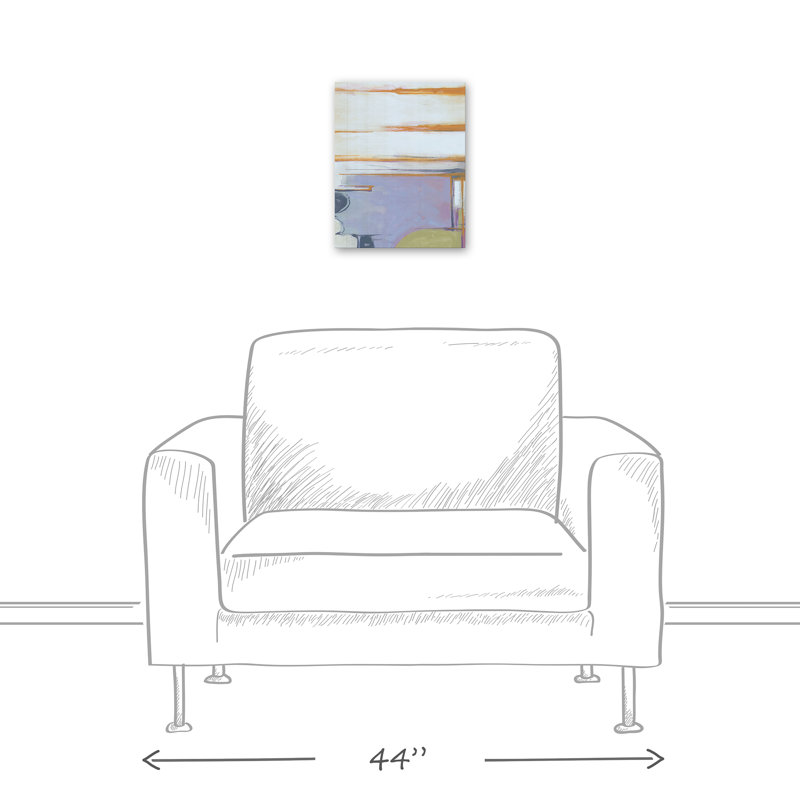 Toile flottante abstraite mauve avec cadre flottant, H 14 po x l 11 po x P 1,25 po, Toile tendue