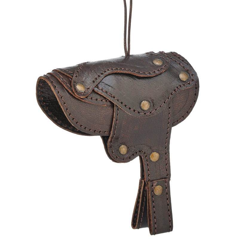 Ornement en forme de selle d'équitation en cuir 4,5 po