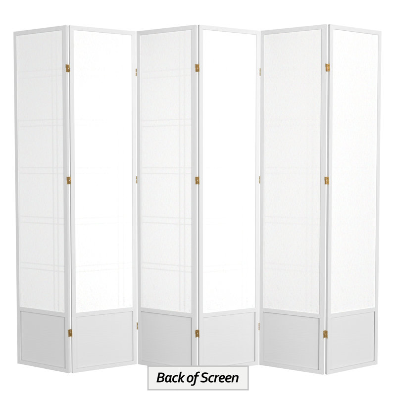 83.5" Double Cross Shoji Room Divider, 6 Panels, White