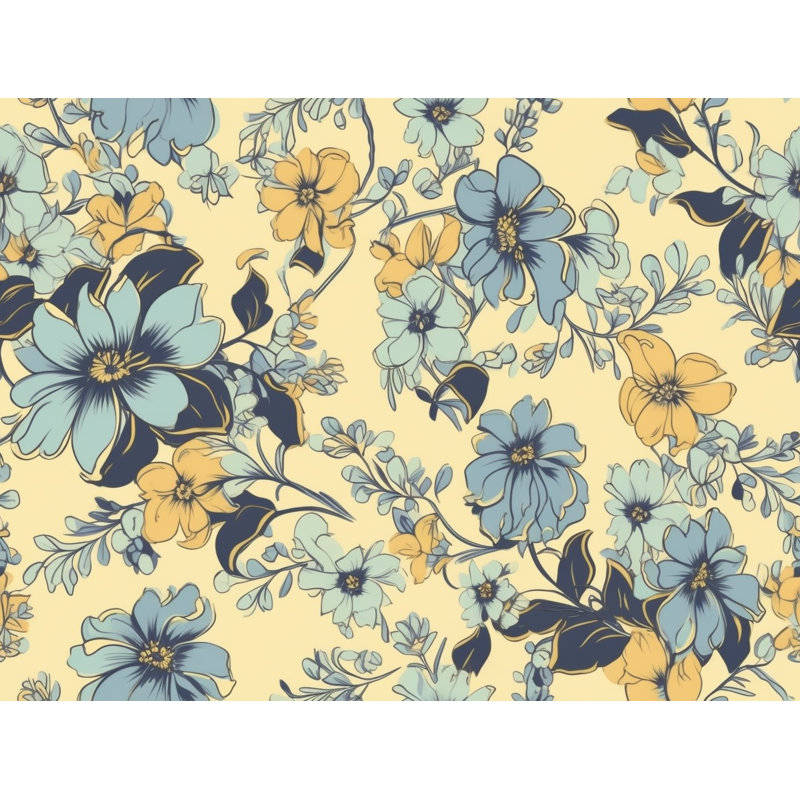 Rideau de douche à motif floral Deanonia, H 93 po x l 70 po