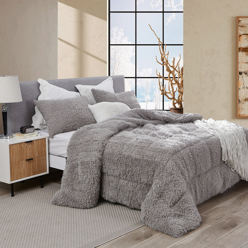 Polyester Baffle Box Stitch Comforter, Twin Comforter, Pink