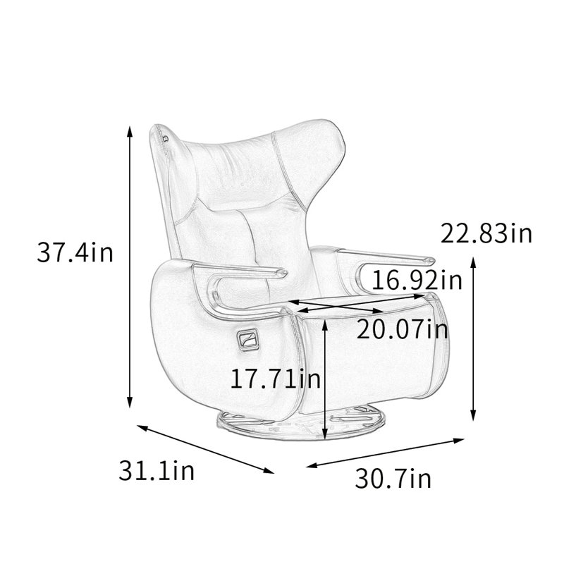 Fauteuil inclinable rotatif fonctionnel Living, Bleu