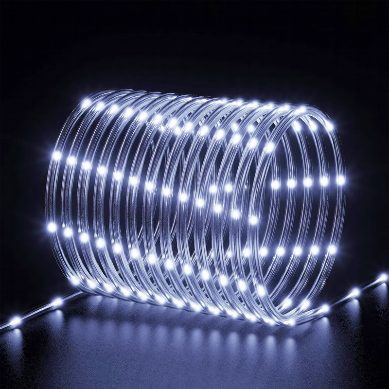 Cordon lumineux 100 lumières à DEL 8 modes, Clôture à mailles losangées en acier galvanisé