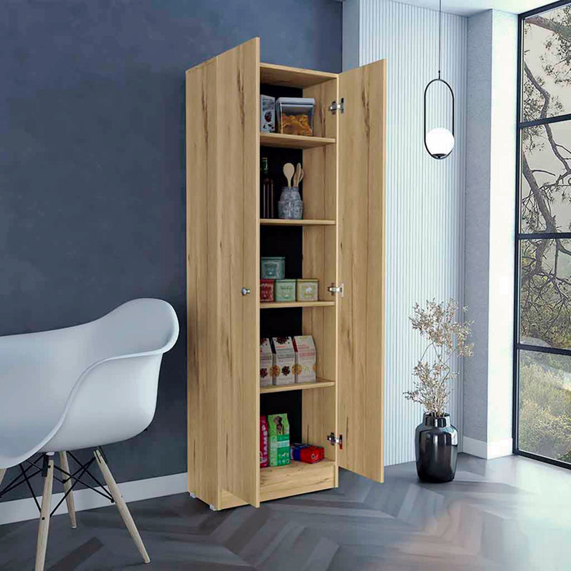 Armoire de rangement Pipestone, cinq tablettes, Brun