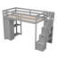 Lit mezzanine simple avec tiroirs et tiroirs de rangement, lit mezzanine en bois avec tablettes-1943025896