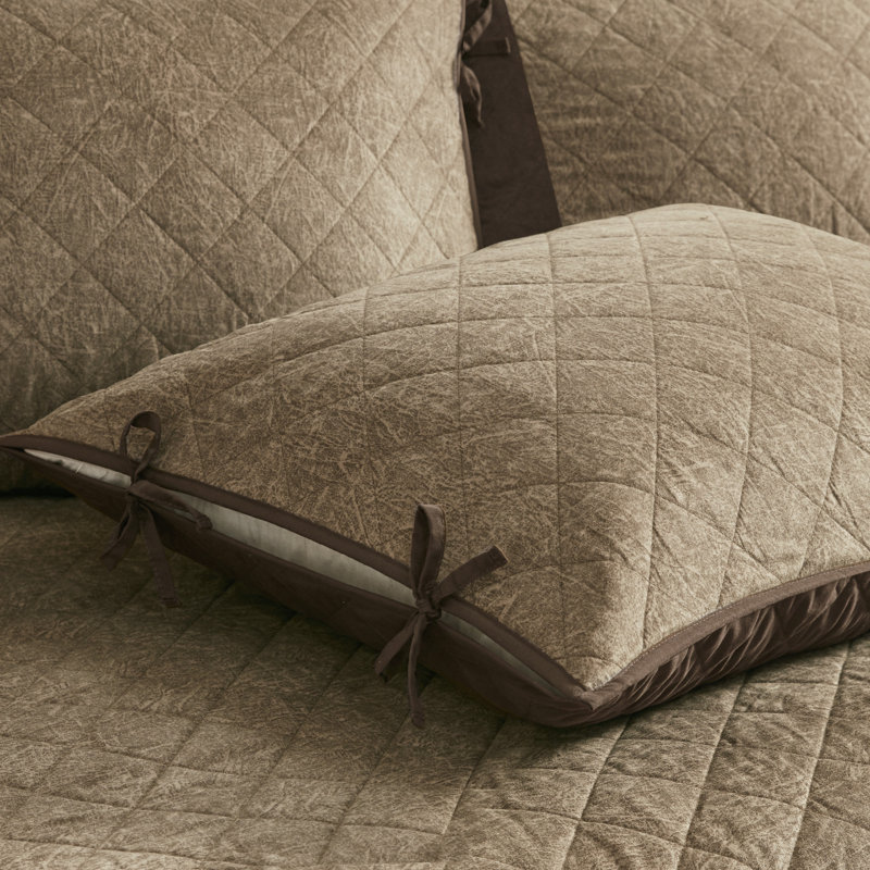 Brown Faux Suede Reversible Daybed Cover Set with Shams