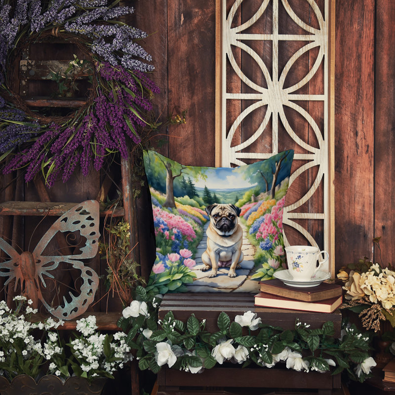 Spring Path Other/No Pattern Outdoor Throw Pillow, 14"H x 14"W