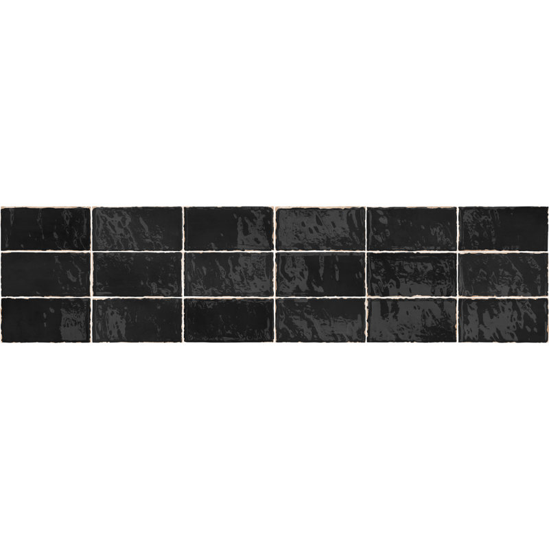 Antigo 5 In. X 5 In. Glossy Ceramic Wall Tile (12.1 Sq. Ft./Case), Jet, 5" x 5"