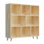 Armoire de rangement en bois de pin à 8 compartiments