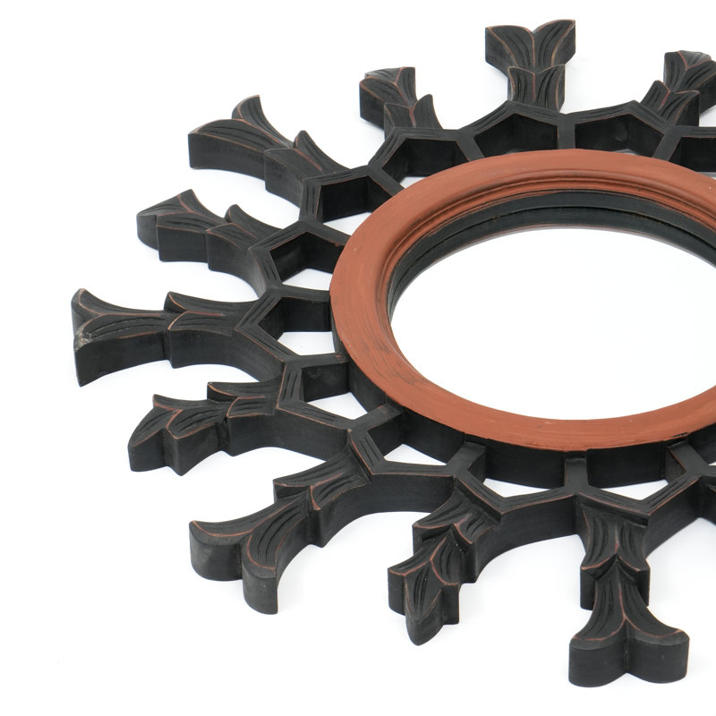 Sunburst Wall Mirror, Black