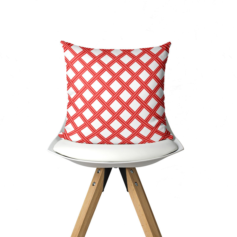 Housse de coussin d'intérieur rouge à carreaux Sika, 20 po X 20 po