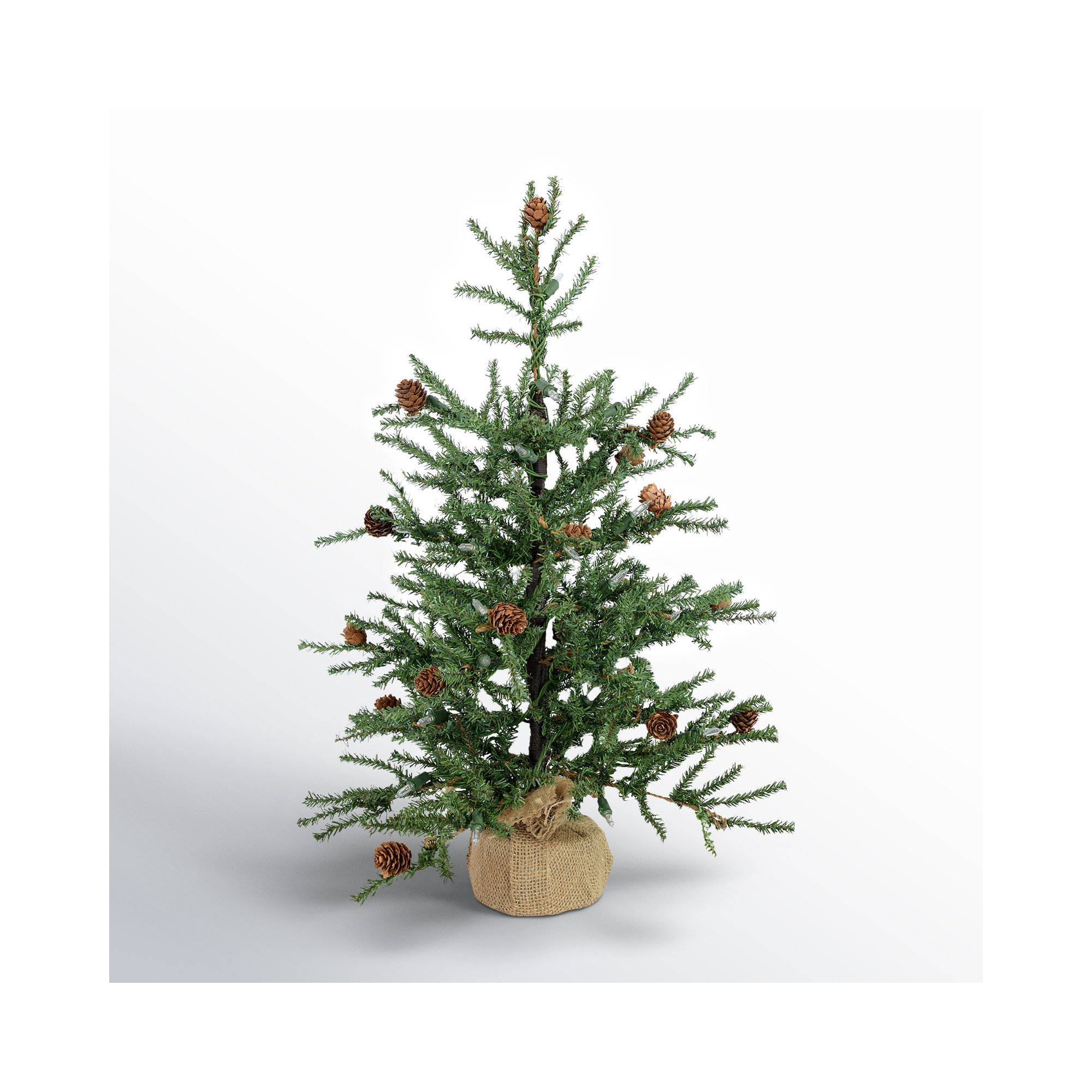 Eastport Pine Artificial Christmas Tabletop Tree, 2' H, Warm White LED