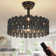Katia 17.7" Modern Black Ceiling Fan With Light, Reverse 6 Speeds Dimmable and Remote Included