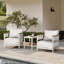 Chaise avec accoudoirs de patio en teck et aluminium 29 po Abertamy