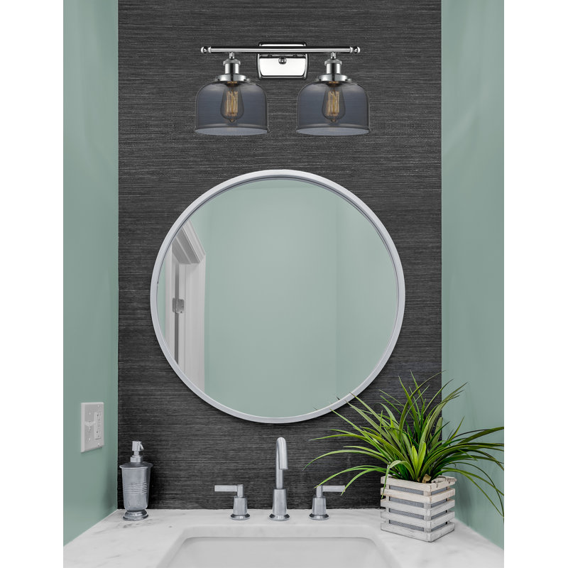 Éclairage pour meuble-lavabo de 8 po à 2 lumières Ballston Urban Bell, Incandescente , Fumé, Chrome poli