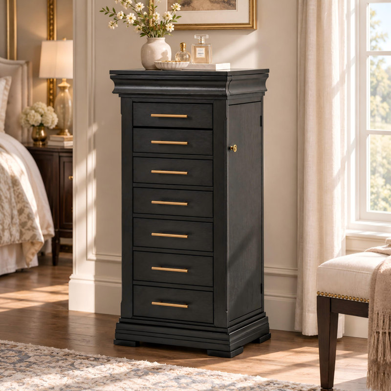 Armoire pour bijoux Onyx Vintage, Noir