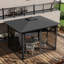 Gazebo With Netting, 10' X 12', Double Roof Canopy For Garden, Lawn, Backyard, Deck, Metal, Dark Grey Mark