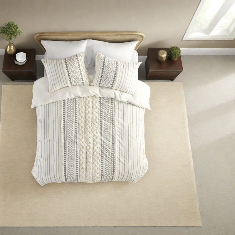 Premium Cotton Bedding Sets With Chenille Accent For Bedroom Comfort