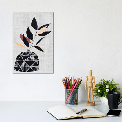 Decorated Vase With Plant IV by Melissa Wang - Wrapped Canvas Print