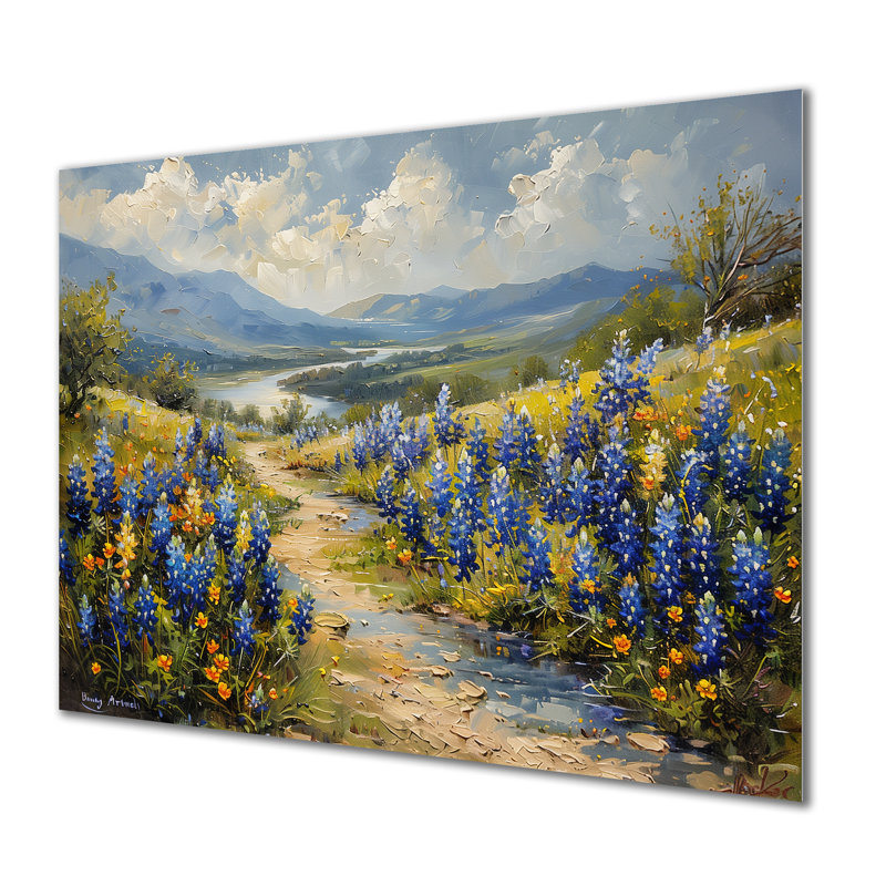 Décoration de prairie bleue et bleue - Bonnets bleus VI, Métal métal, H 12 po x l 20 po x P 1 po