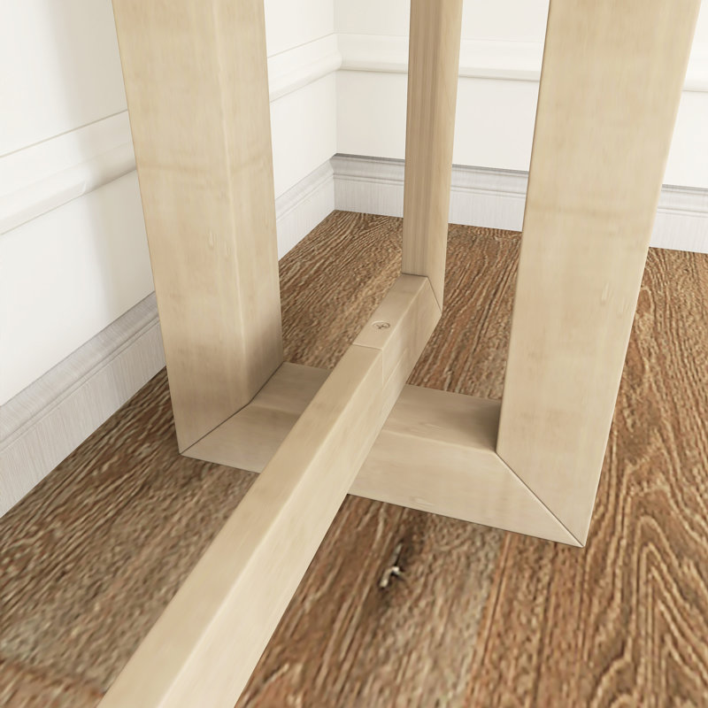 Console de 59,1 po avec pieds en bois de pin épais 59,1 po, Gris, Gris