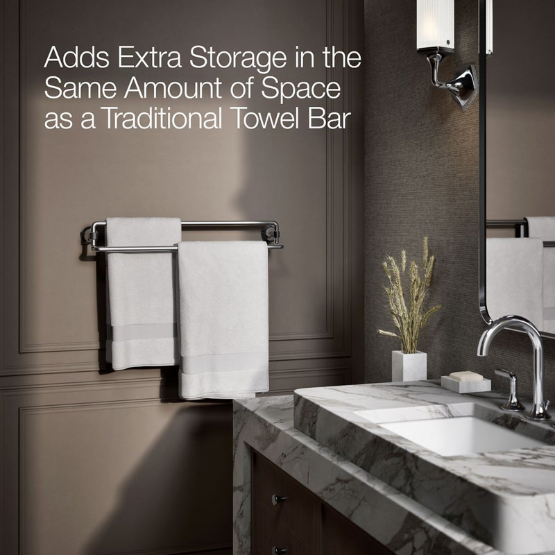 Occasion 24 In. Double Towel Bar, Polished Chrome
