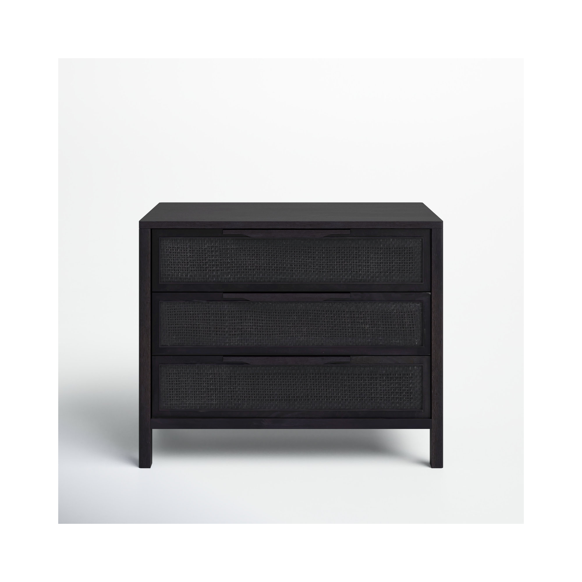 Nellie 3 - Drawer Cane Chest, Black